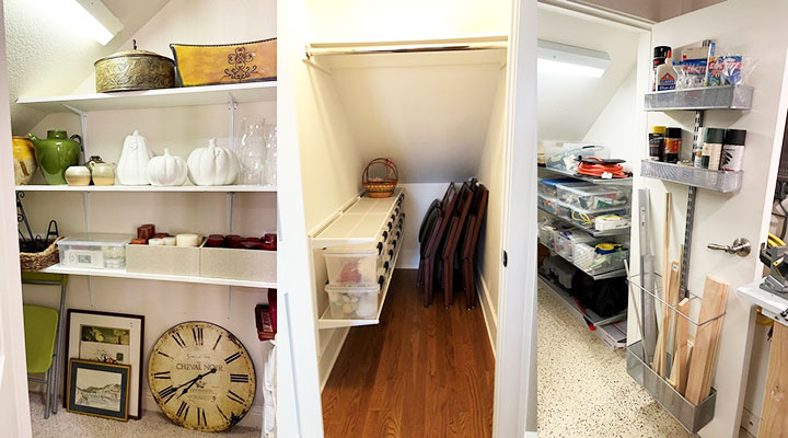 three examples of under stairs storage